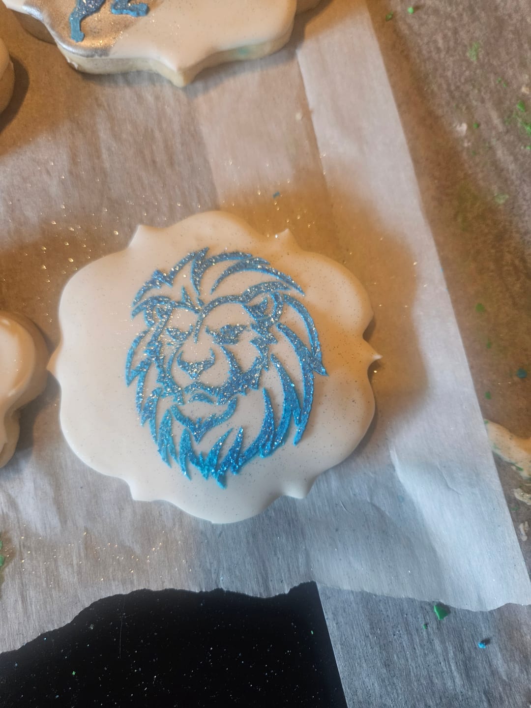 Customer photo review of Lion Mascot Cookie Stencil Set