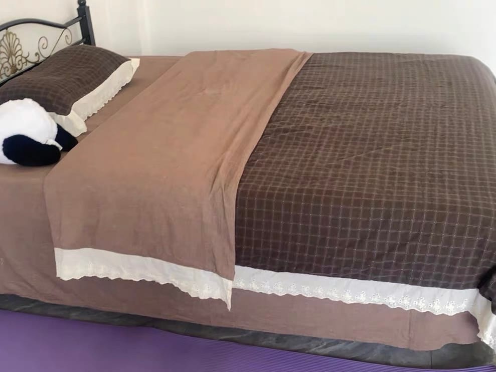 Customer photo review of Morning Coffee Tartan Bedding Set