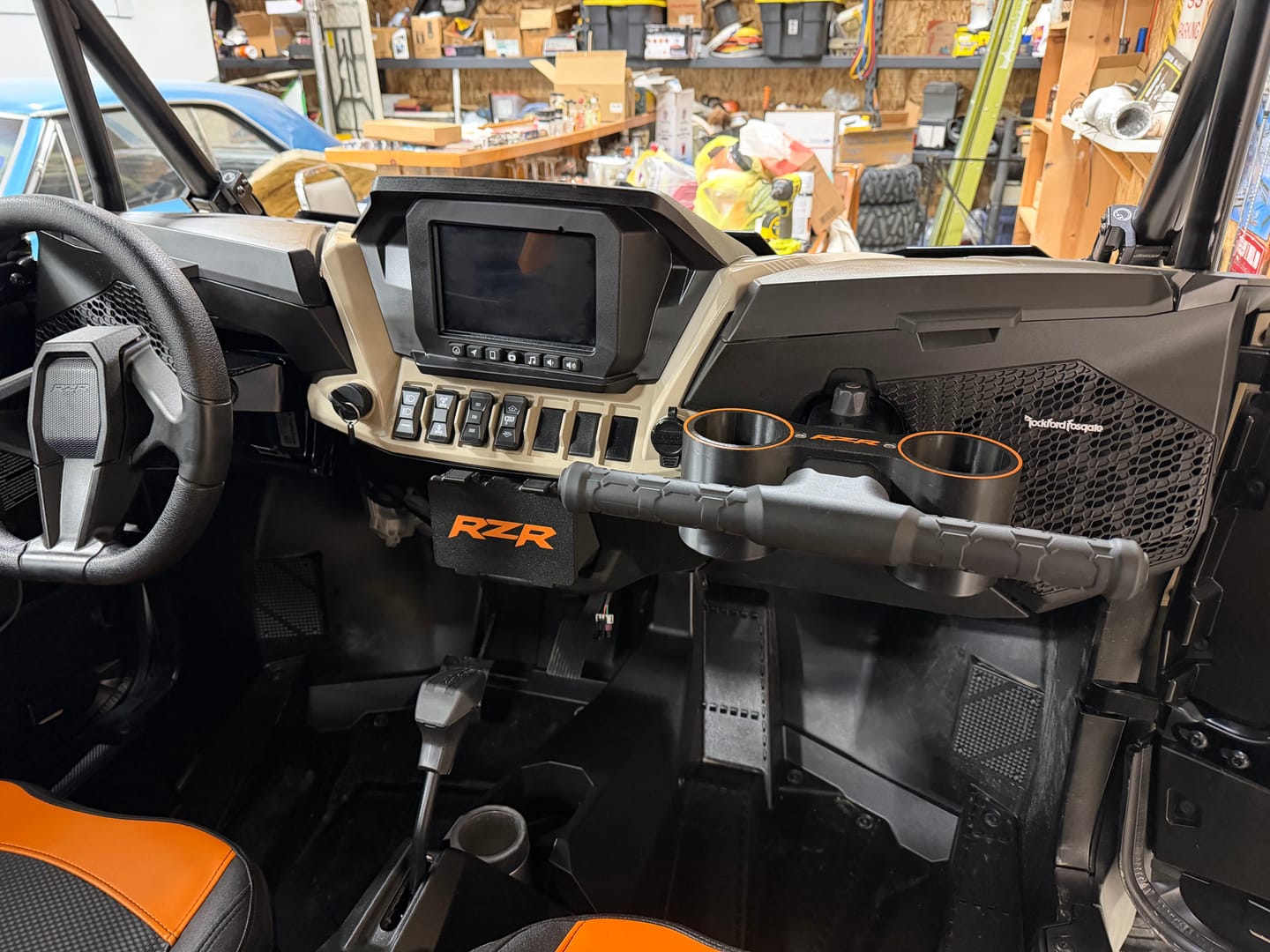 Customer photo review of RZR XP and XP S 1000 Grab Bar-Mount Dual Cup Holder (2024–2026)