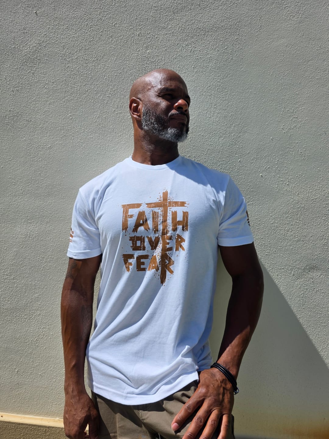 Customer photo review of Faith Over Fear Tee