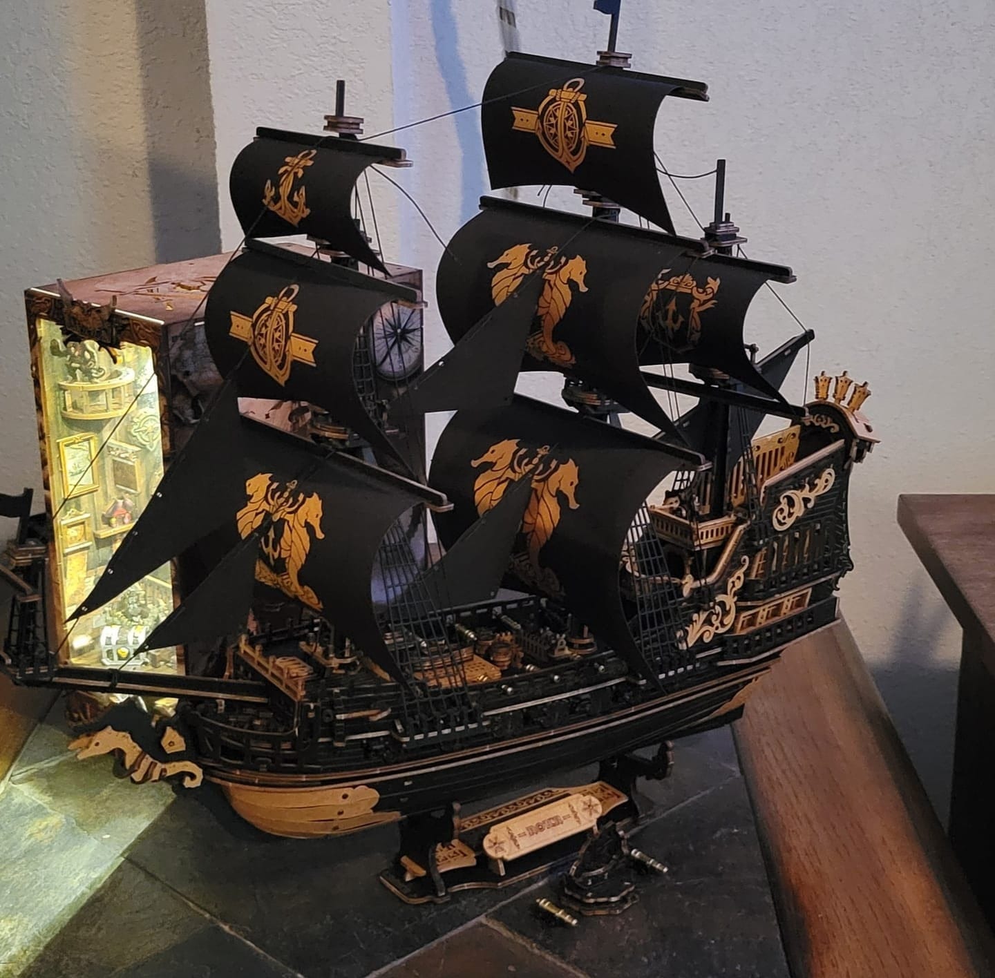 Customer photo review of Wooden Pirate Ship Model Kit – ROKR Seahorse Barque MCB02