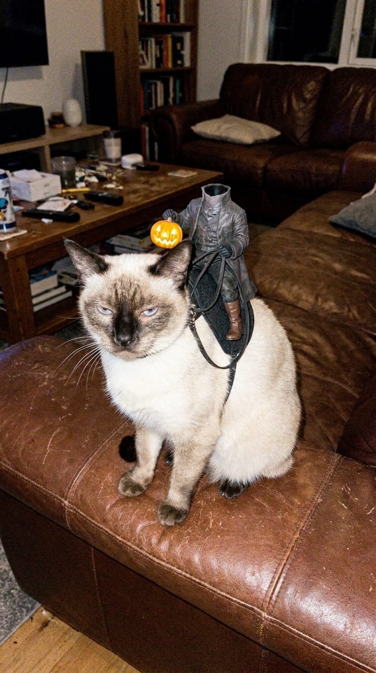 Customer photo review of El Jinete sin Cabeza - Disfraz de Gato