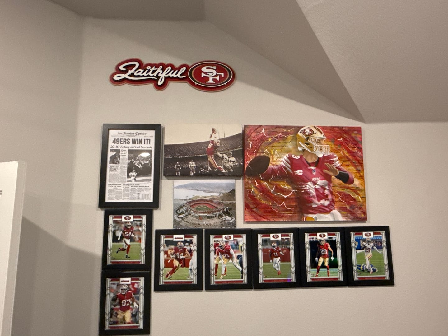 Customer photo review of San Francisco 49ers - Hex Head EXCLUSIVE "Faithful" Wordmark 3D Metal Wall Art