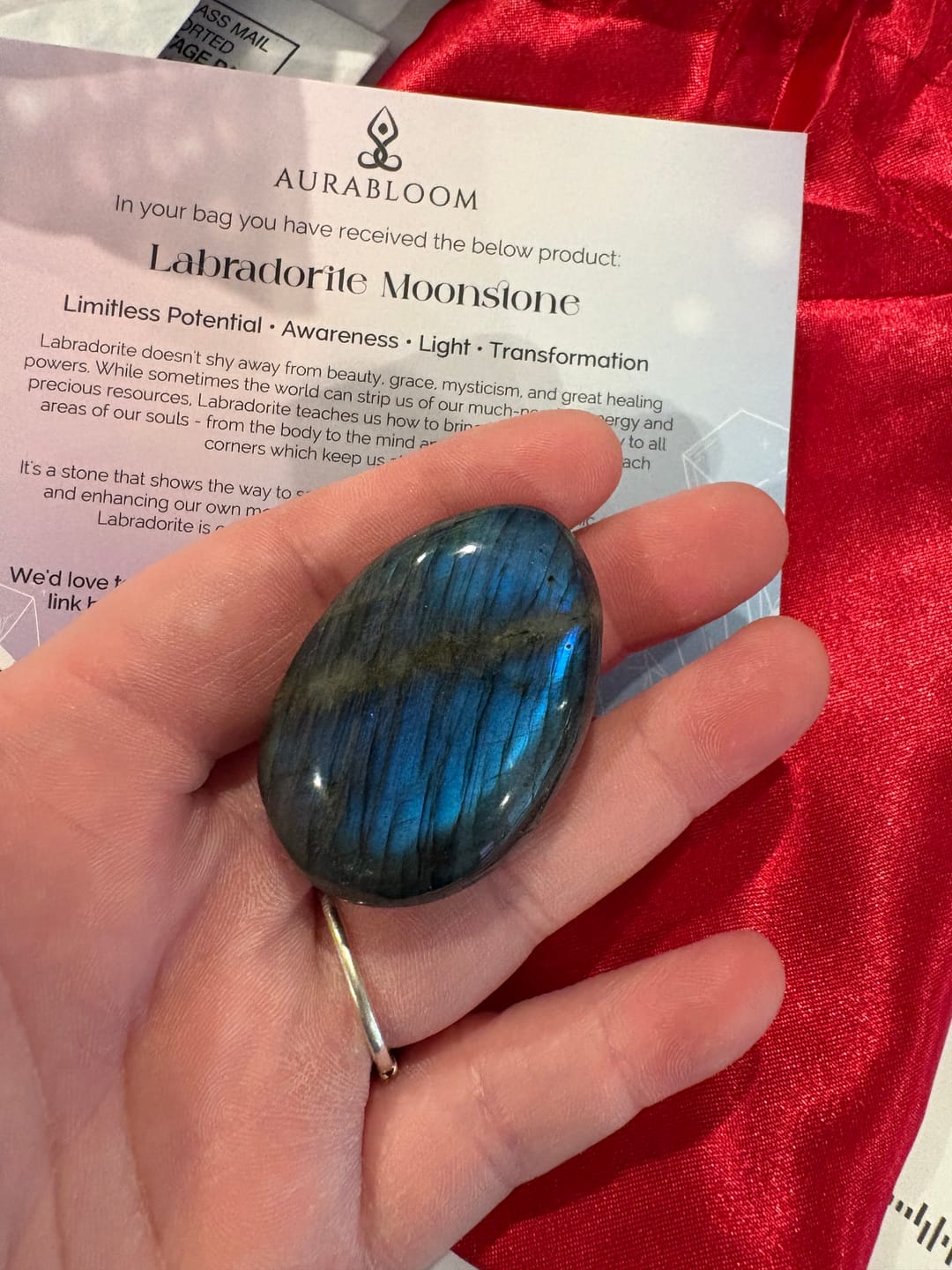 Customer photo review of Labradorite Pocket Stone