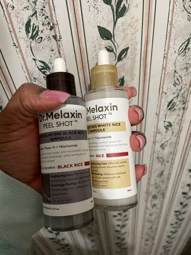 Customer photo review of Peel Shot Glow Black Rice Ampoule