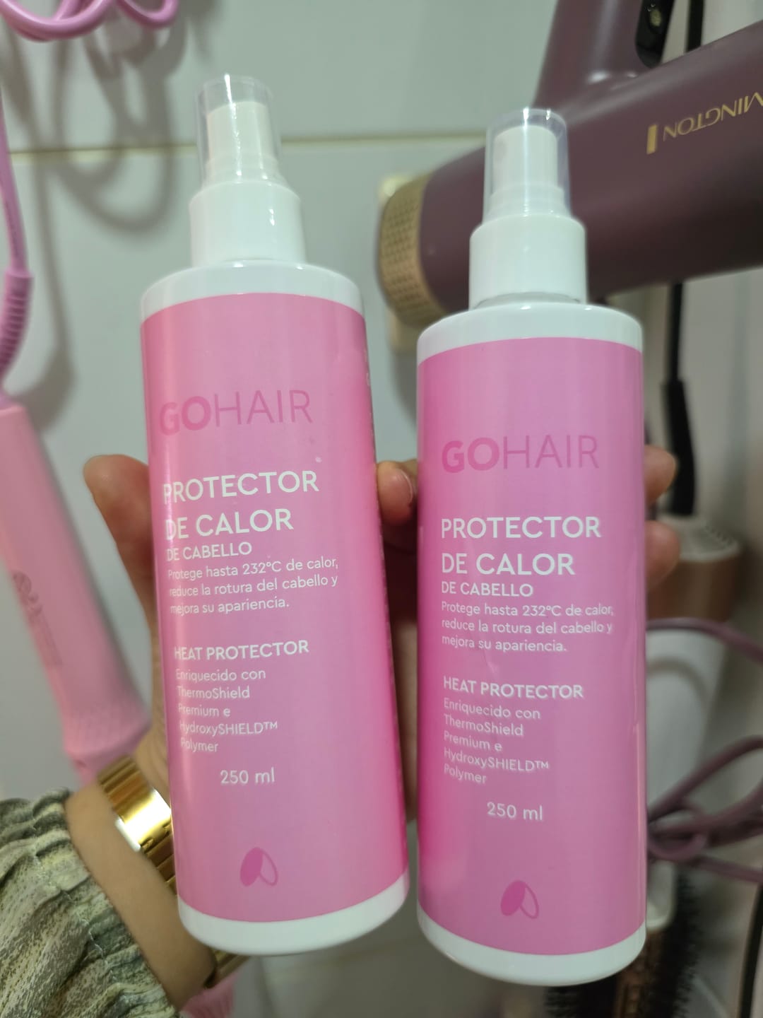 Customer photo review of Protector Térmico para Cabello Cotton Candy 250 ml – Go Hair