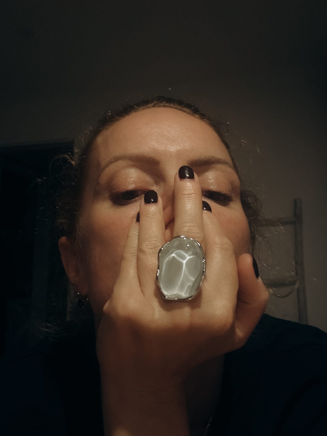 Customer photo review of LoveEcho Natural Stone Crystal Ring