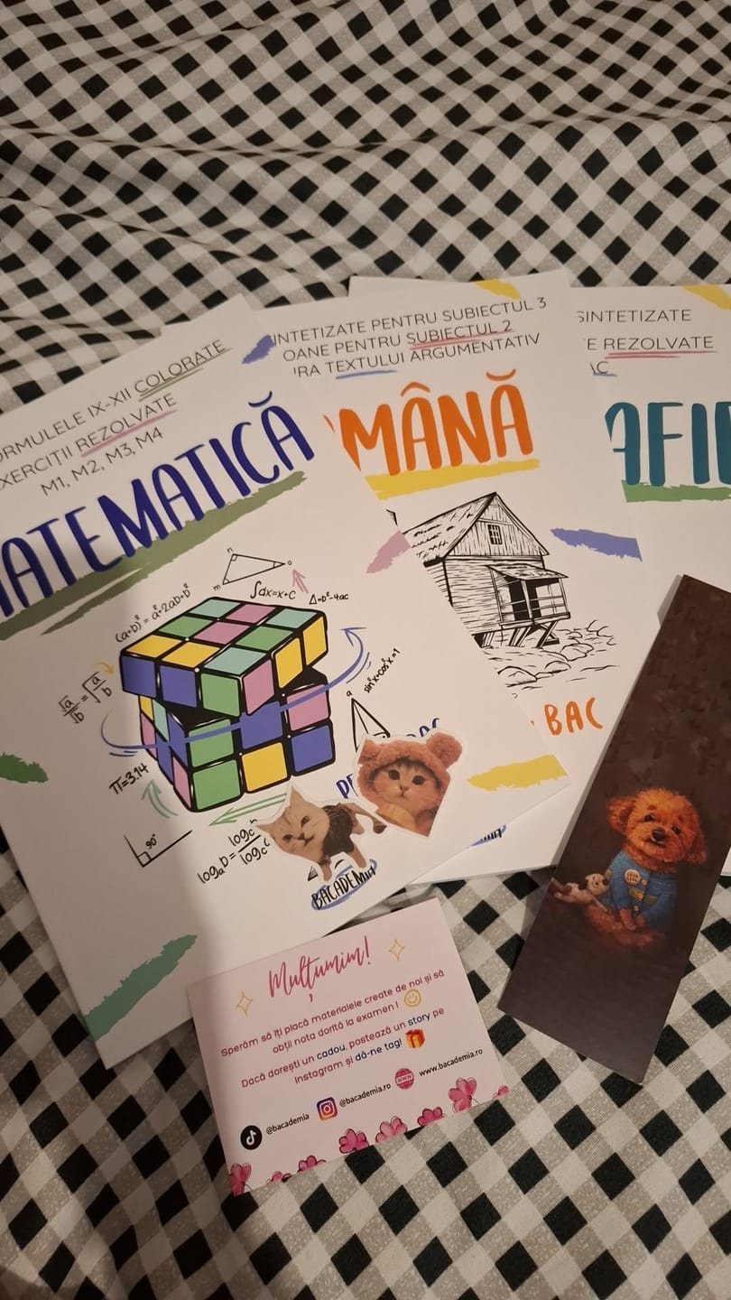 Customer photo review of Pachet Bacalaureat (Română + Matematică + Geografie) Bacademia