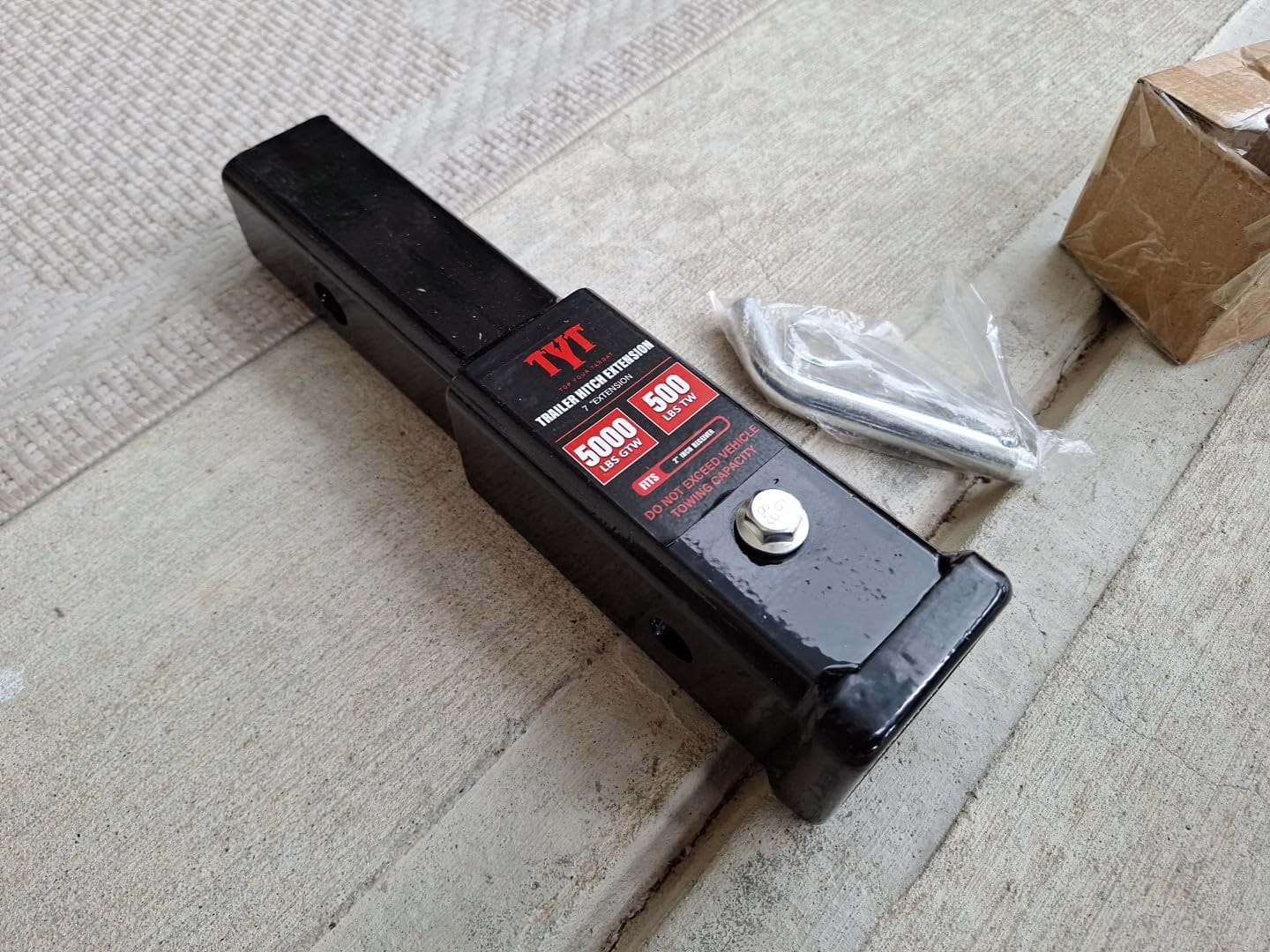 Customer photo review of TYT 7-Inch Hitch Extender for 2" Receiver, Trailer Hitch Extension