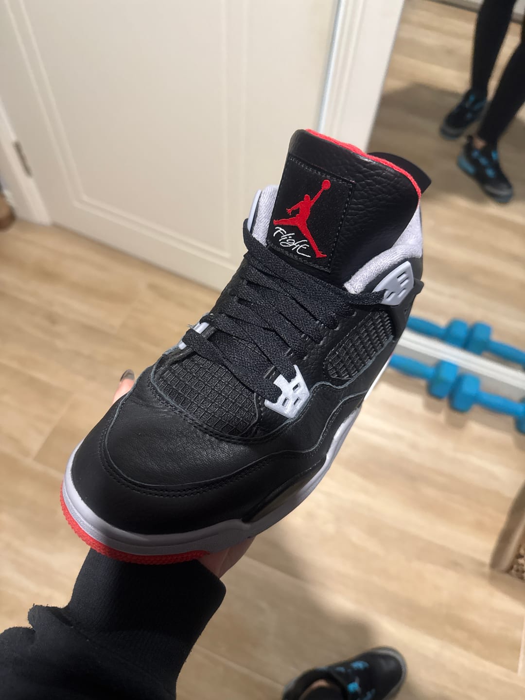 Customer photo review of Nike Air Jordan 4 Retro 'Bred Reimagined' Women's (GS)
