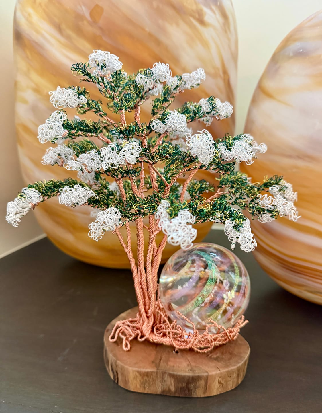 Customer photo review of Crepe Myrtle Tree Of Life with Dichroic Rainbow Orb