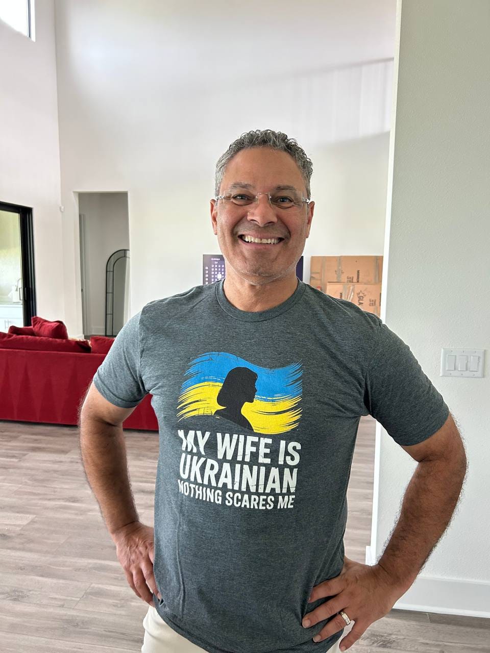 Customer photo review of My Wife Is Ukrainian Nothing Scares Me T-Shirt