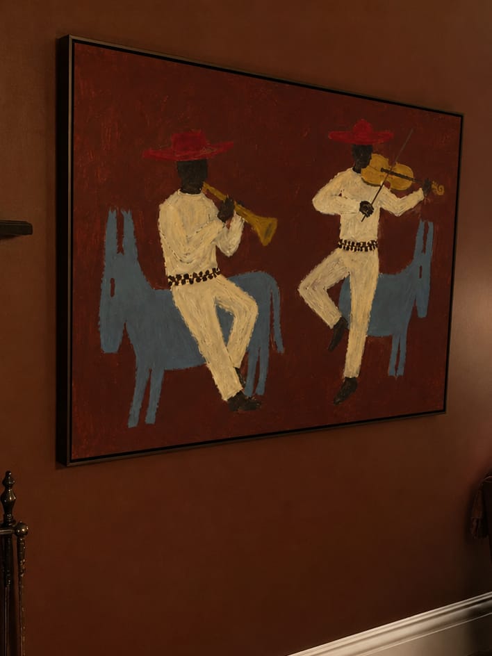 Customer photo review of Modern Folk Art｜Crimson Evening Serenade