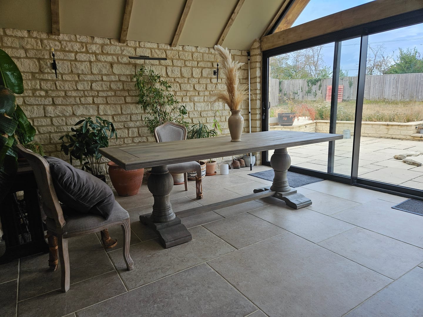 Customer photo review of Rustic Wooden Dining Table