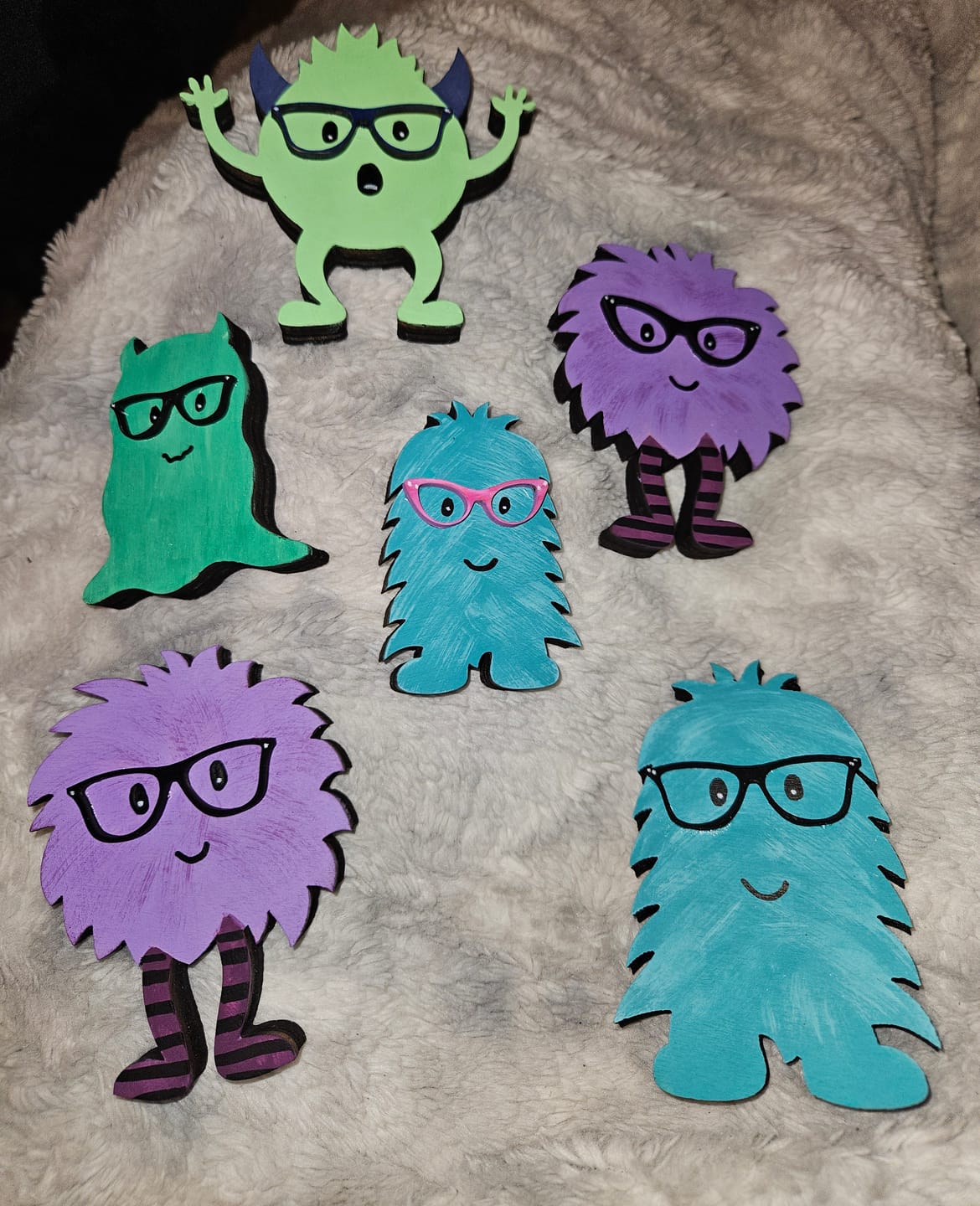 Customer photo review of Unfinished Wood Shaggy Monster Shape | DIY Craft Cutout | up to 46" DIY