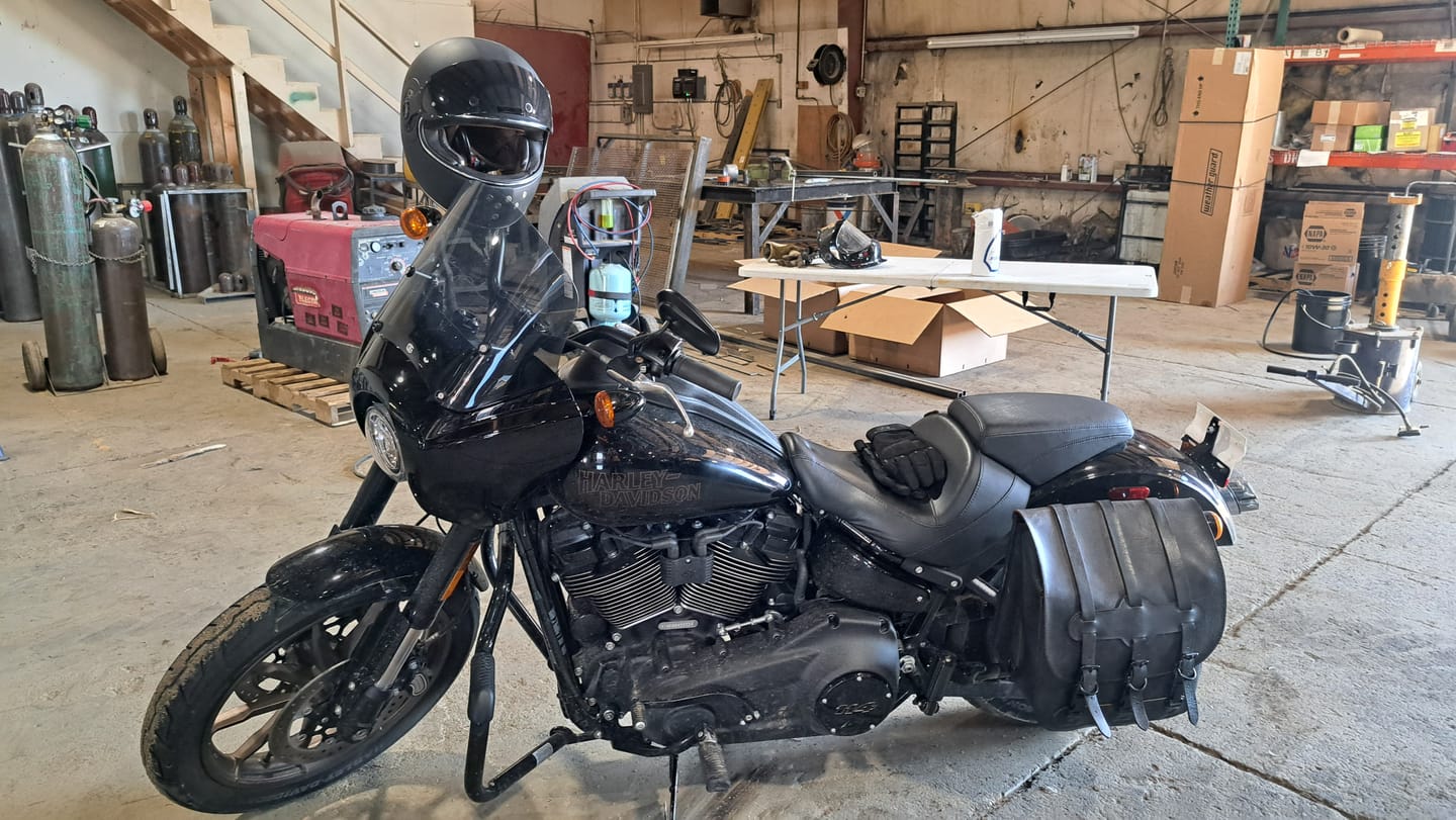 Customer photo review of Universal Heavy Duty Leather Saddlebags - Model US01 (Set of 2)