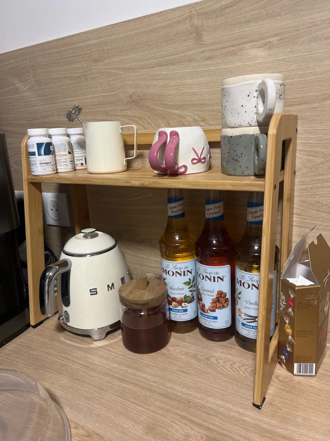 Customer photo review of Wooden Multi-Functional Countertop Multi-Layer Storage Rack, Multiple Sizes