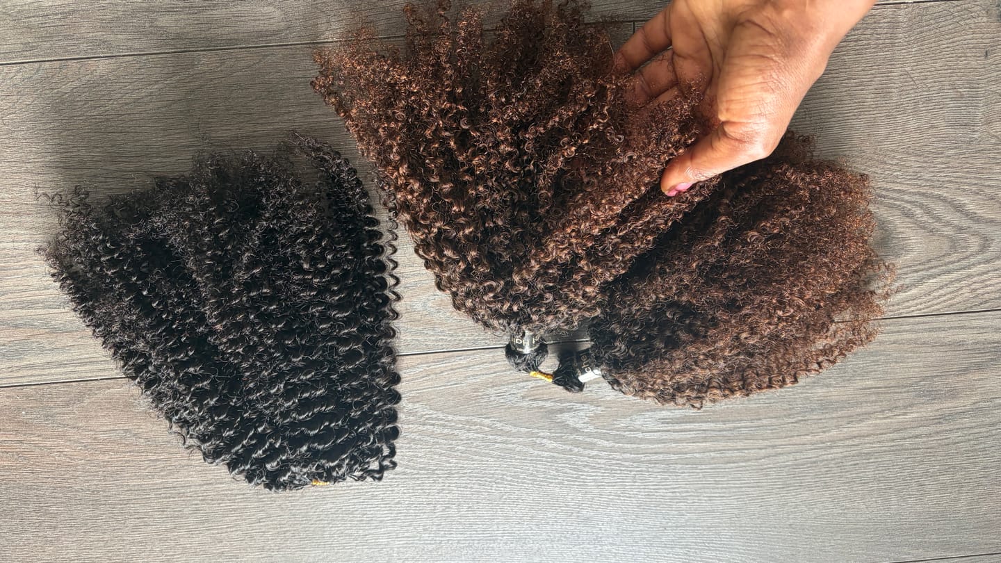 Customer photo review of Afro Kinky Curly Human Crochet Hair