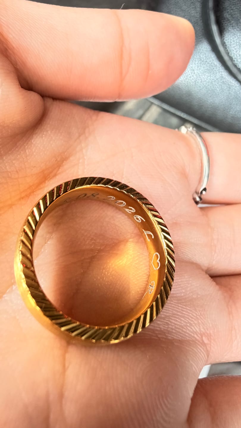 Customer photo review of 6mm Matte Flat Band