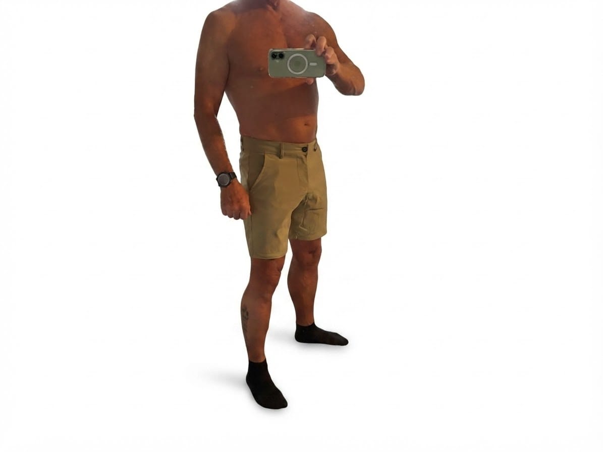 Customer photo review of Ultra-Stretch 7" Chino Shorts - Gunmetal