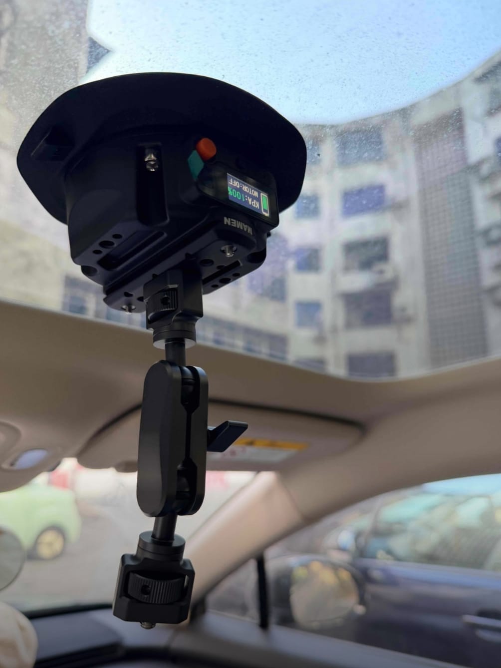 Customer photo review of 4.5" Electric Suction Cup Camera Mount