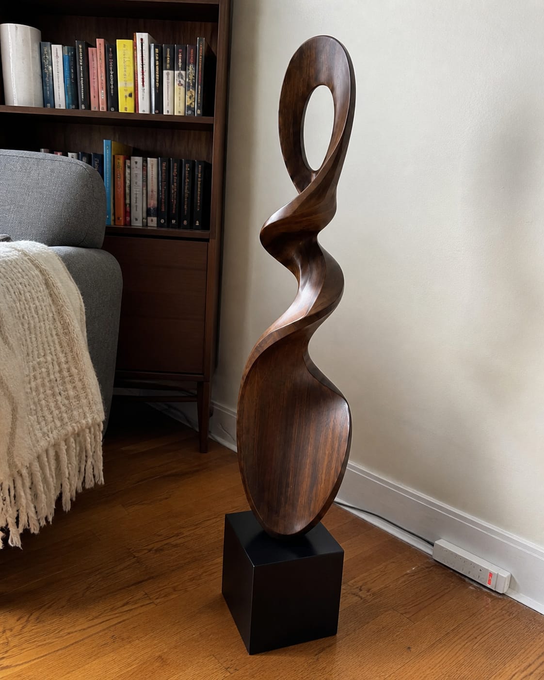 Customer photo review of Large Wood Sculpture | Paired Flame Spire