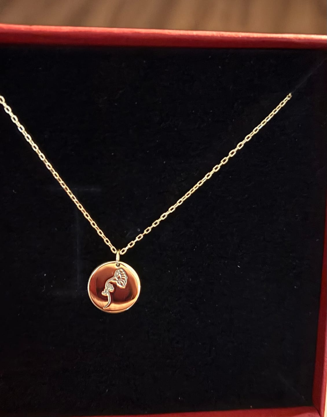 Customer photo review of Birthflower Necklace with Back Engraving