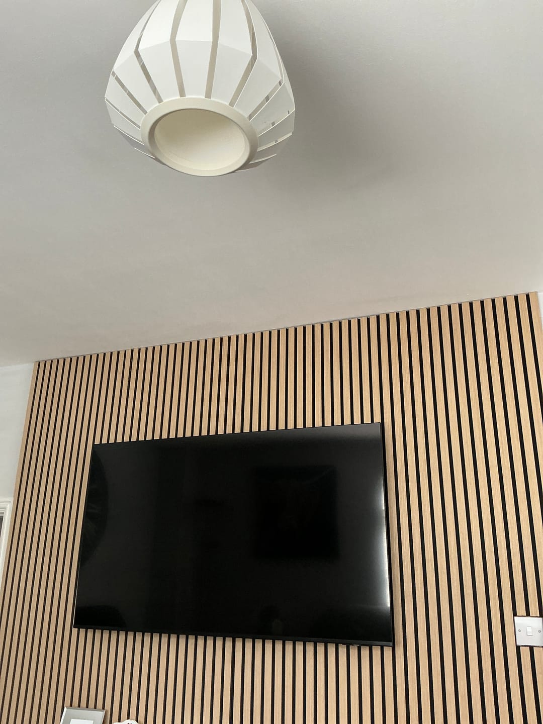 Customer photo review of Acoustic Slat Wall Panels Wooden Decorative Wall Panels Natural Oak Premium 2.4m x 0.6m