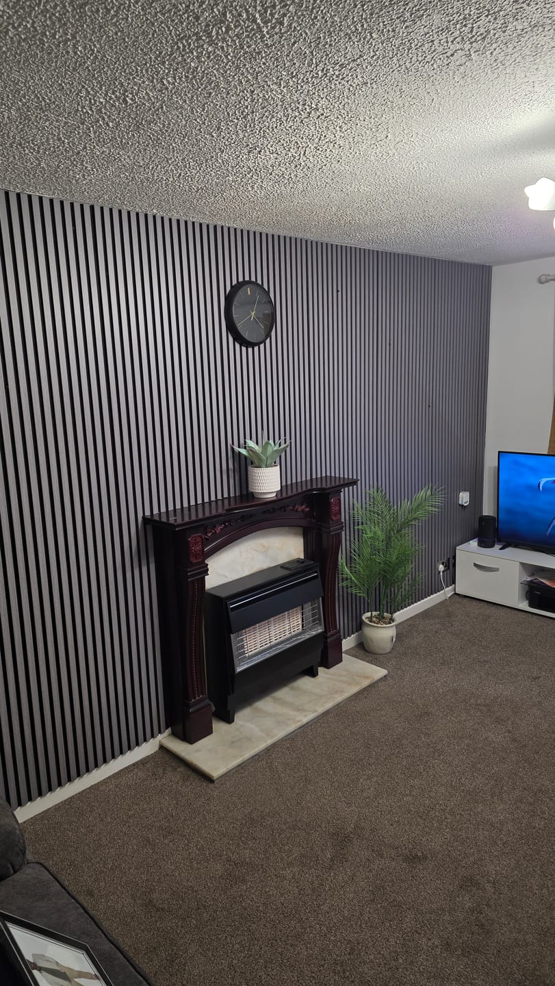 Customer photo review of Premium 3 Sided Wall Panels - 240cm x 60cm (Multiple Colours)