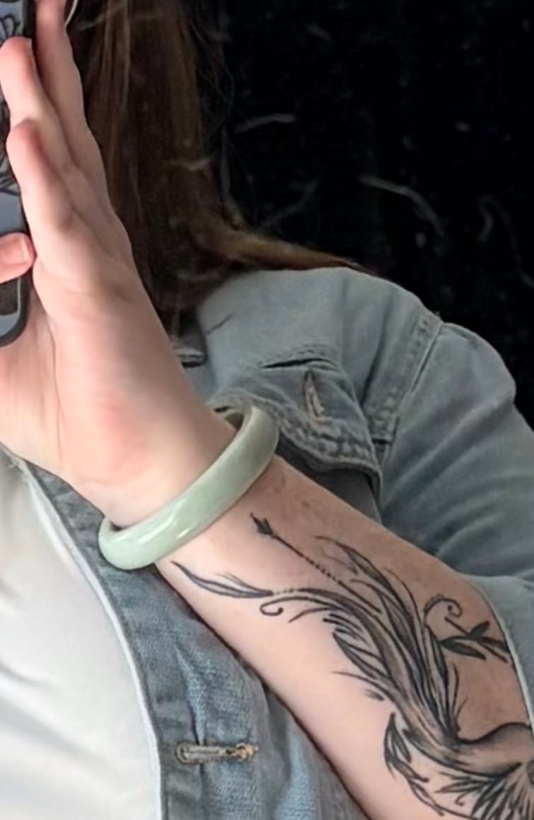 Customer photo review of Buddha Stones Natural Jade Prosperity Bangle Bracelet