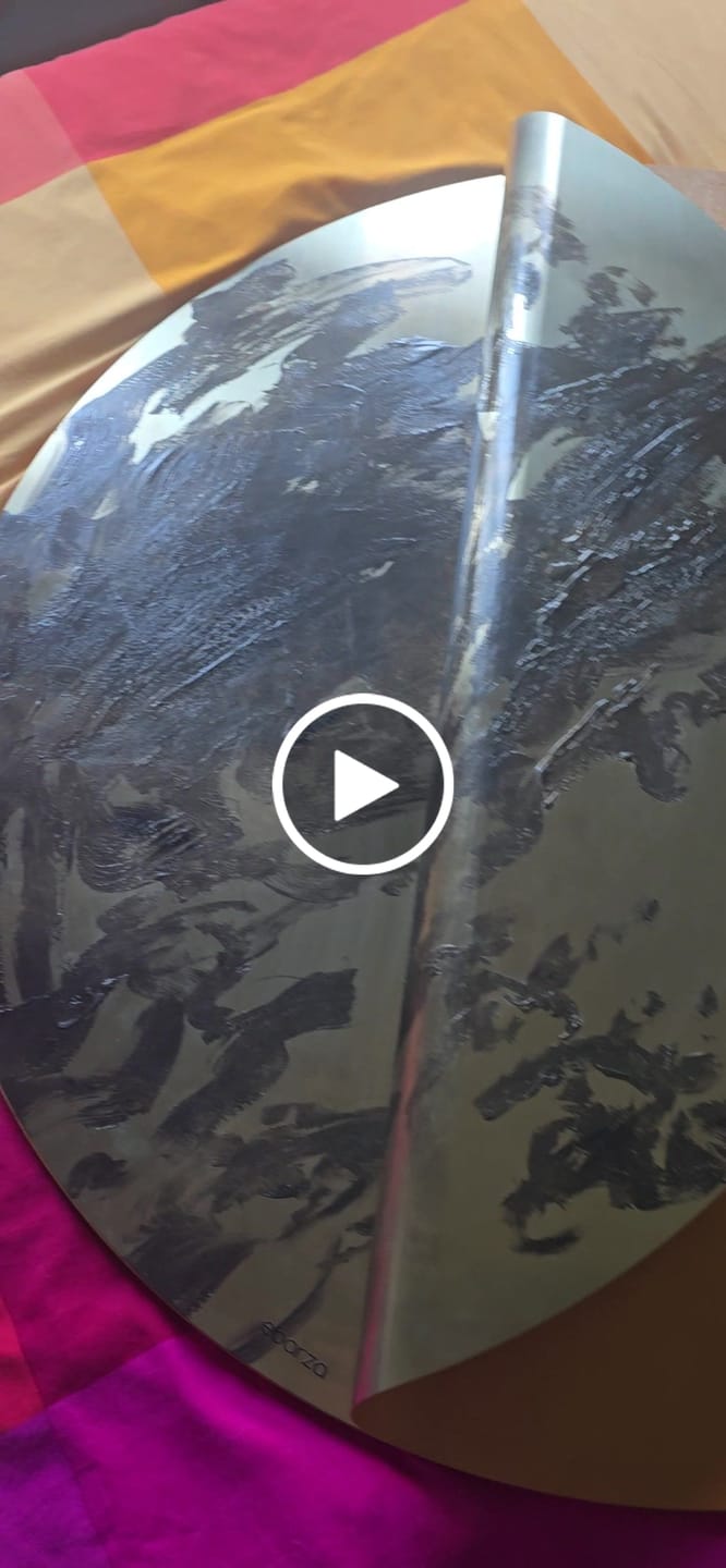 Customer video review of Pre-order 120 Days Delivery Handmade Frameless Stainless Steel Modeling In Texture Painting 2309D0111