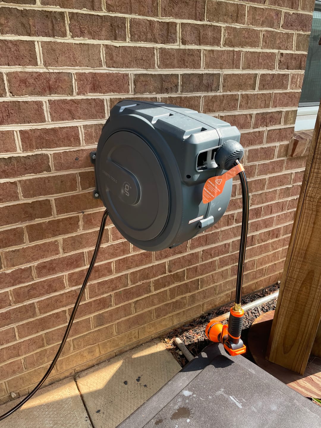 Customer photo review of Retractable Garden Hose Reel-1/2in-100ft