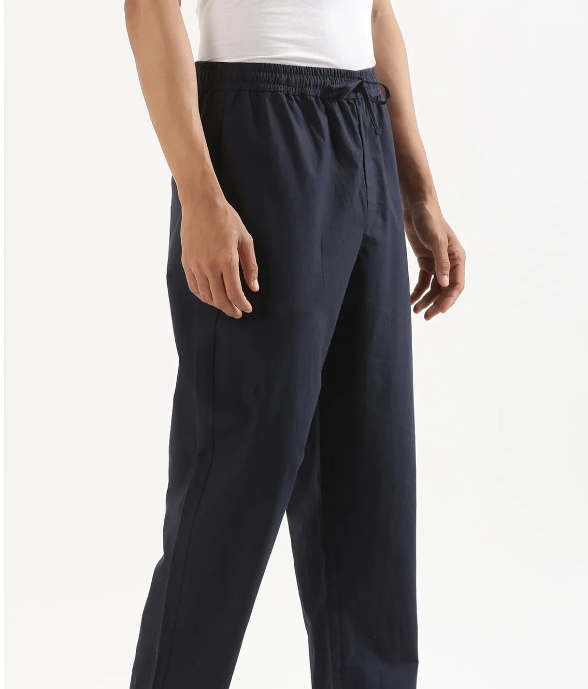 Customer photo review of Men Navy Blue Cotton Pant