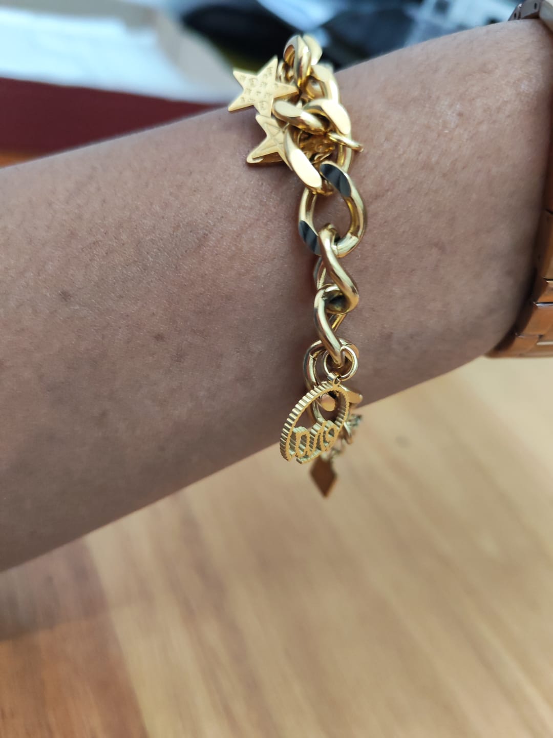 Customer photo review of Gold  Era Charm Bracelet