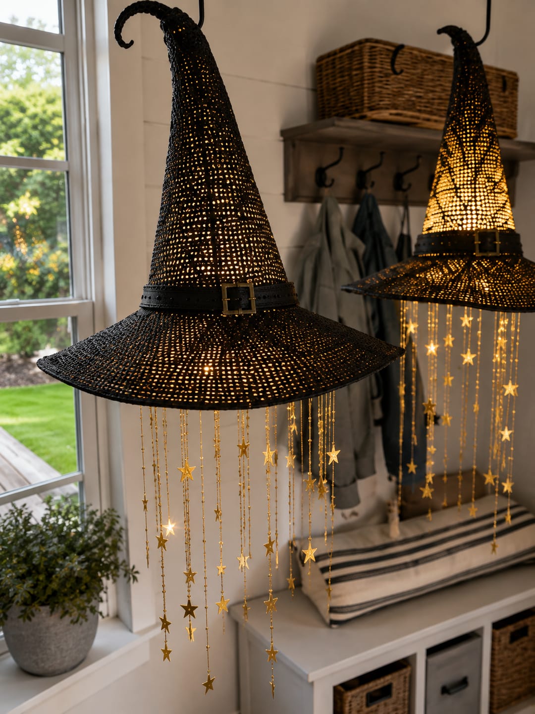 Customer photo review of Lighted Witch Hat Hanging Chime