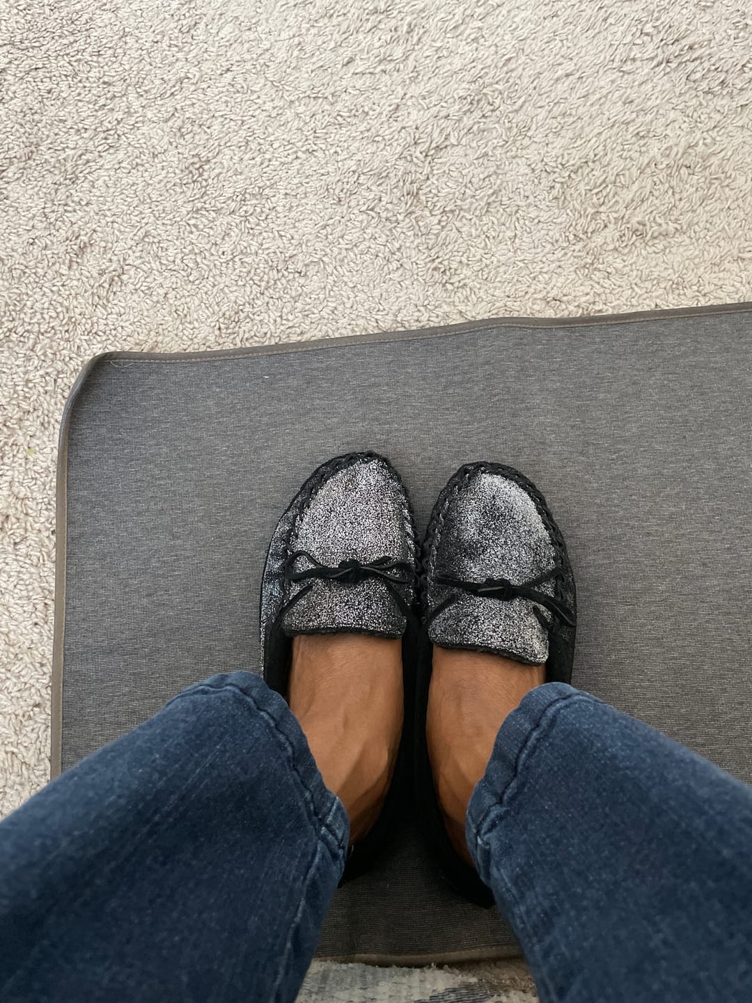 Customer photo review of Women's Lined Shimmering Moccasin Slippers (Clearance - Sizes 9 & 10)