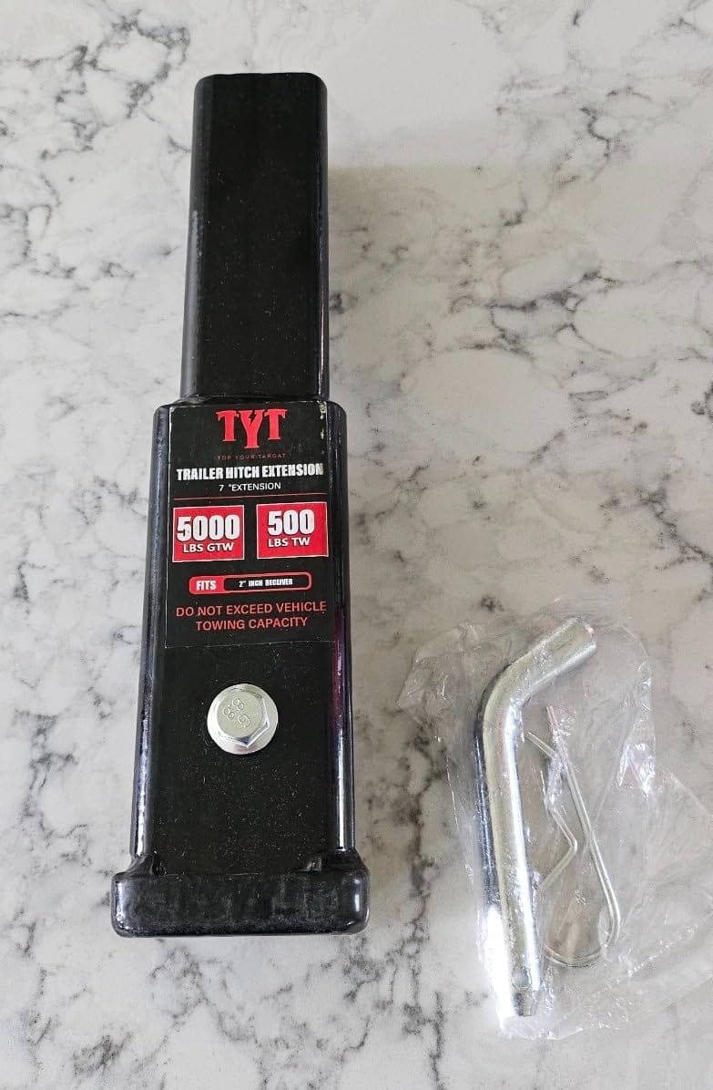 Customer photo review of TYT 7-Inch Hitch Extender for 2" Receiver, Trailer Hitch Extension