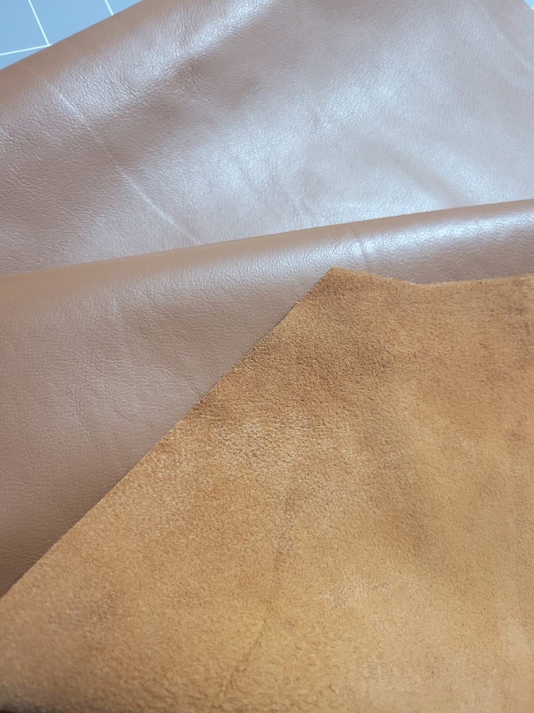 Customer photo review of Drum Dyed Lamb Nappa, 1.5 Oz | 100+ Colors