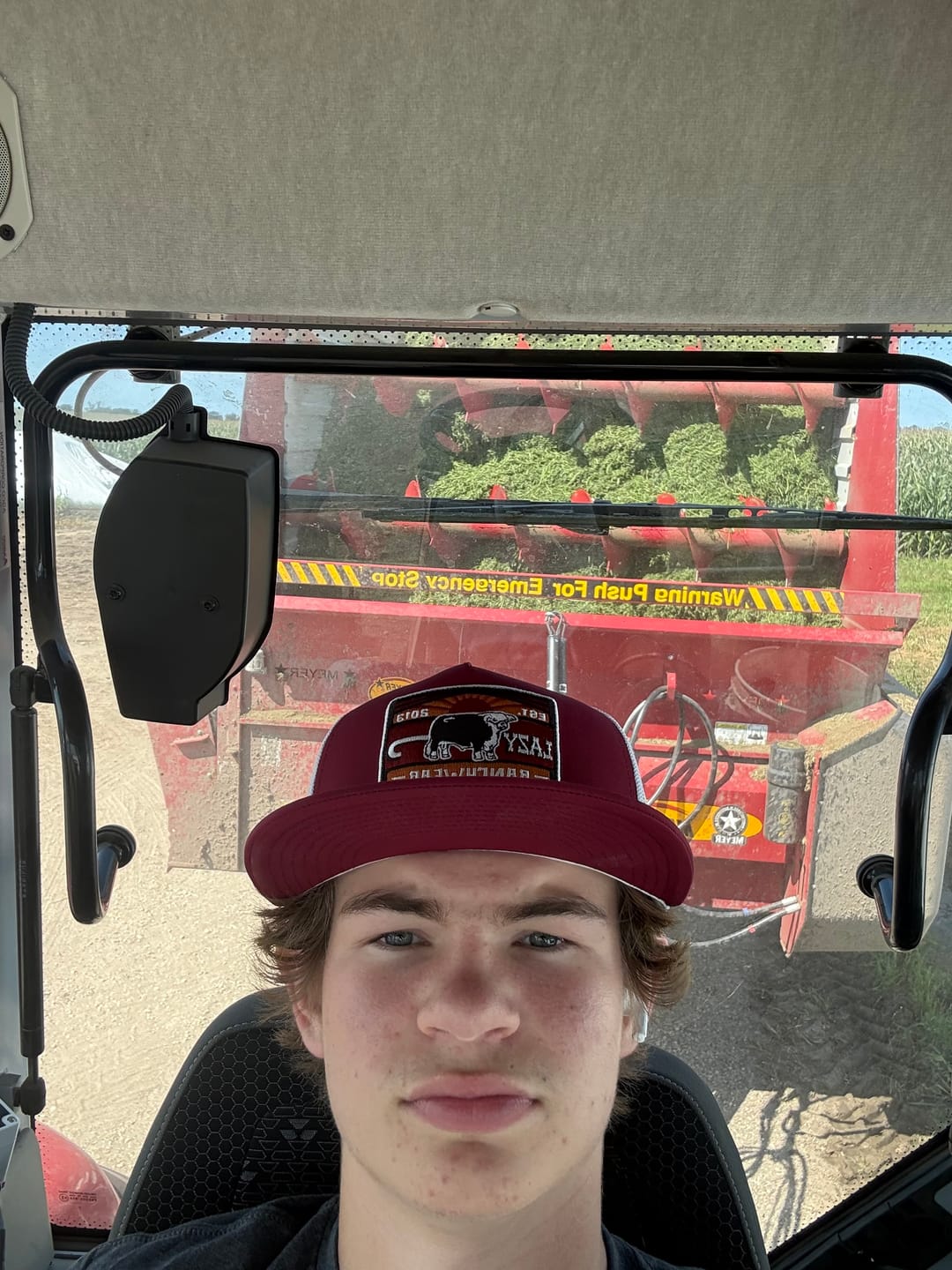 Customer photo review of Lazy J Ranch Maroon & White Smokeless Classic Rope Trucker Hat
