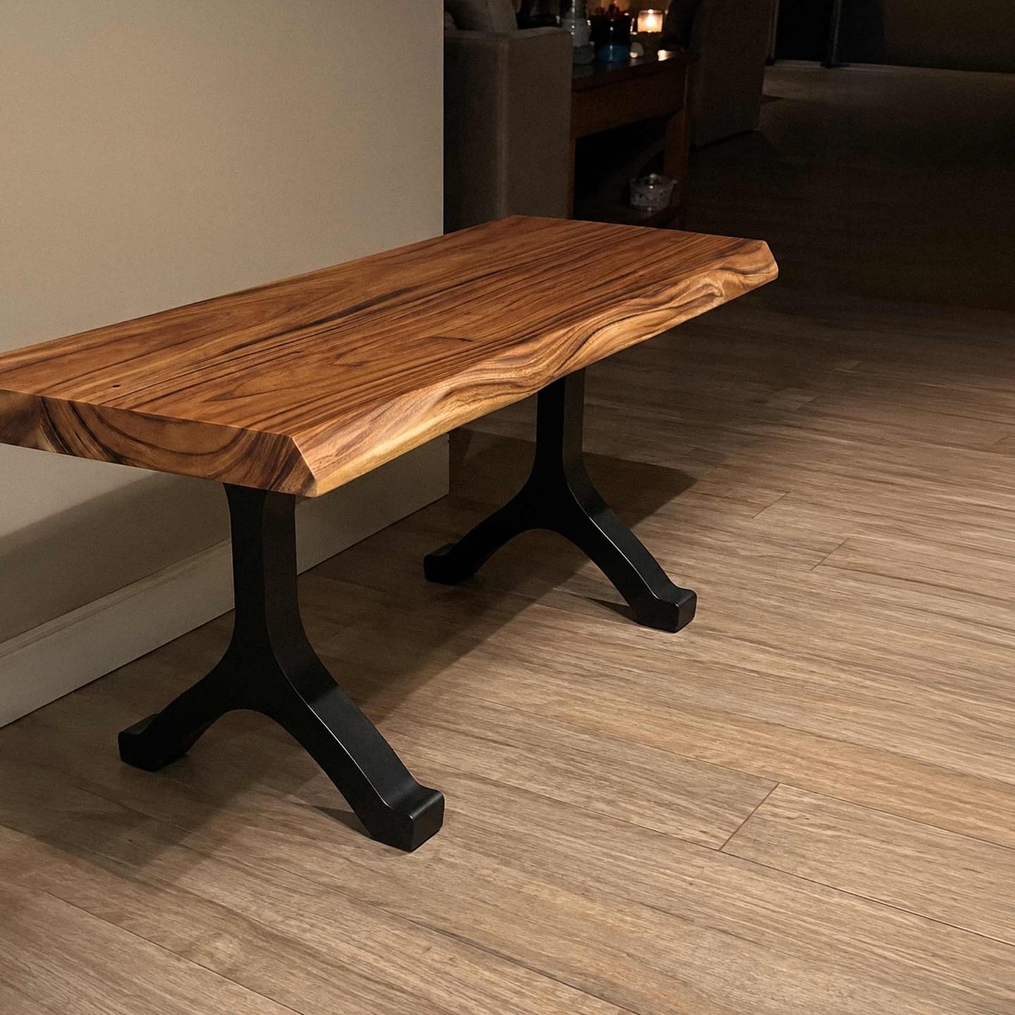 Customer photo review of Wood Top Bench 23" - 72" for Modern Home Interiors – 201 Nova