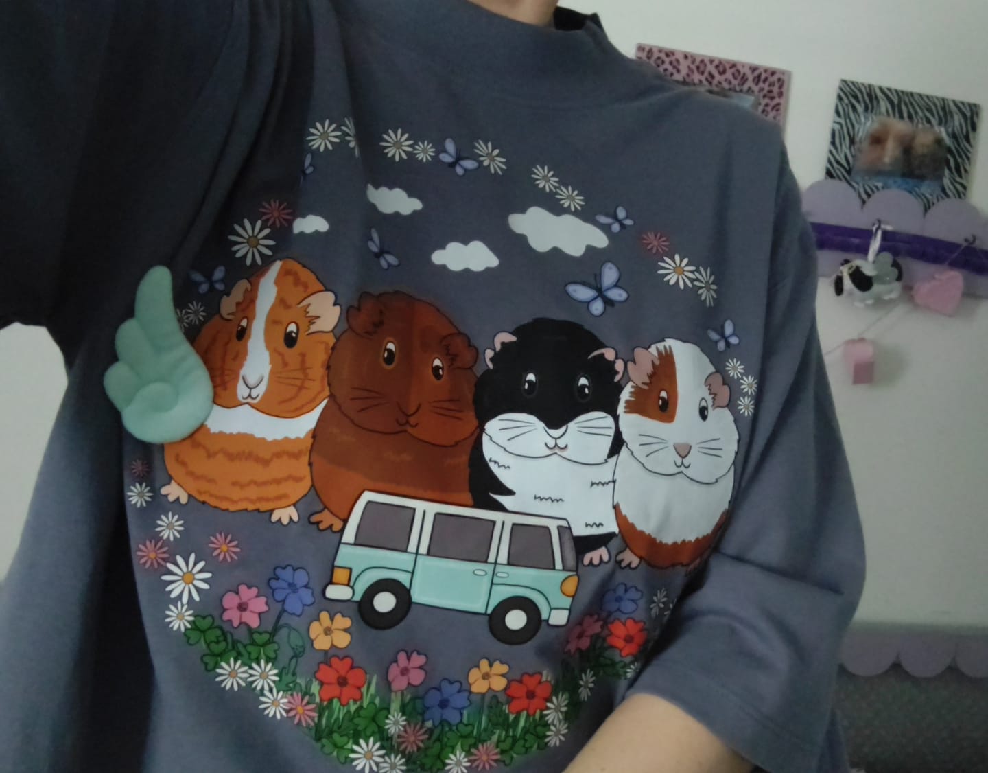 Customer photo review of Personalised Organic Boxy T shirt - Life is Better with My Dog