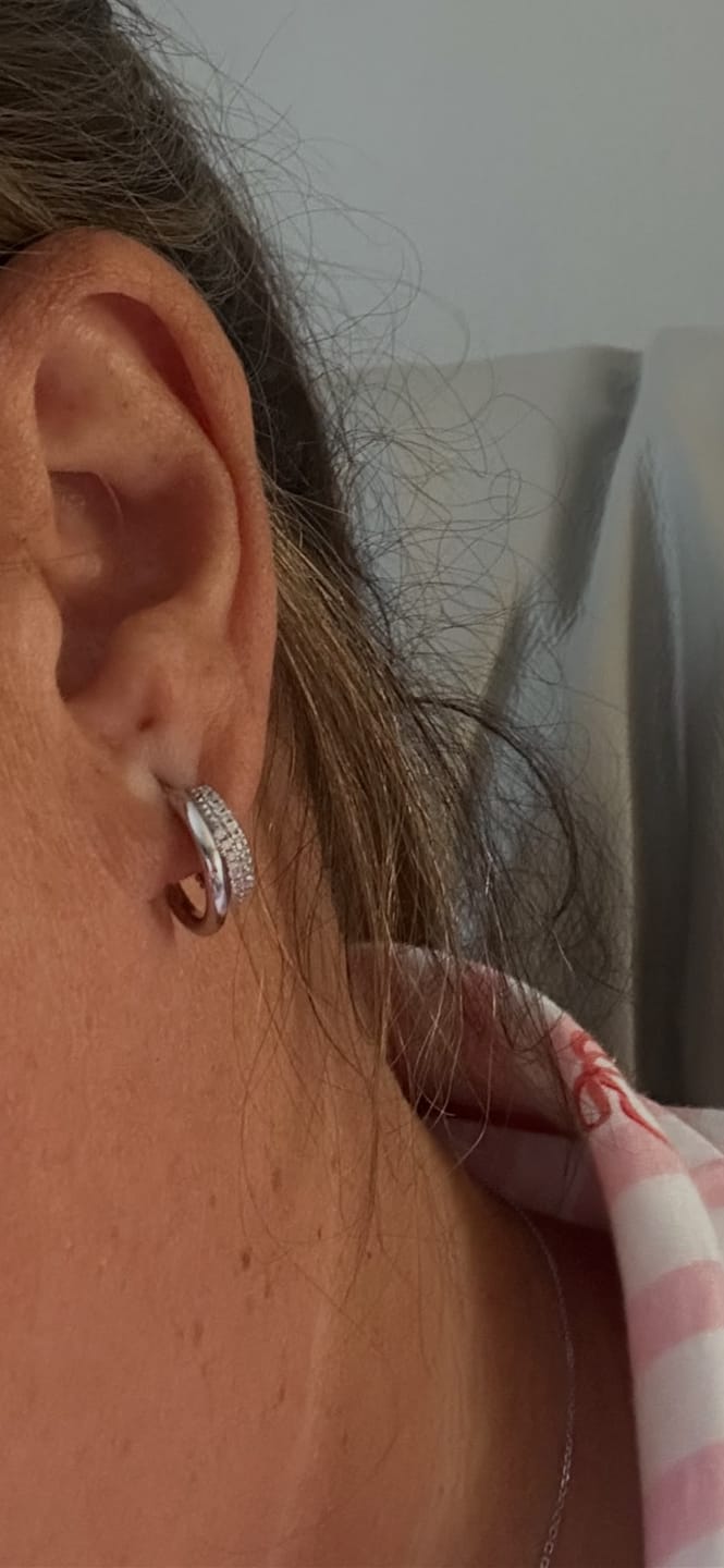 Customer photo review of Duo Layered Hoops Silver
