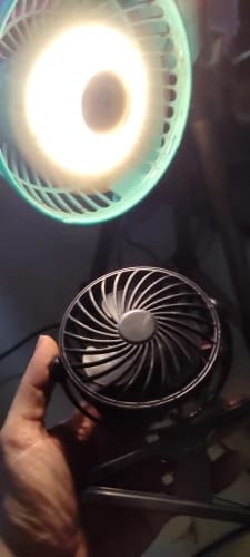 Customer photo review of HOMEFISH Portable Rechargeable Clip Fan 720° Rotatable Hanging Fan with Night Light Air Cooler for Outdoor Camping Ventilador