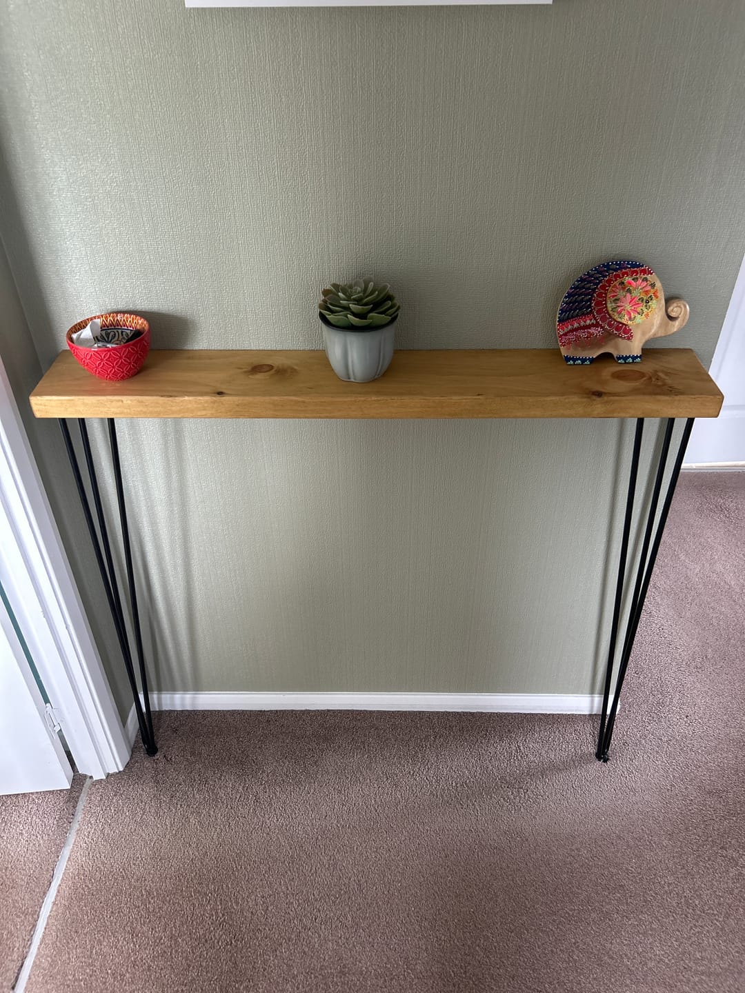 Customer photo review of Console Table 15cm Depth | Hairpin Leg