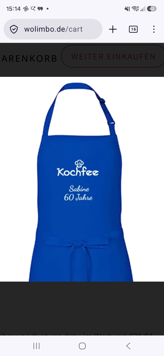 Customer photo review of Wolimbo Kochschürze Grillschürze mit Namen und Motiv bestickt