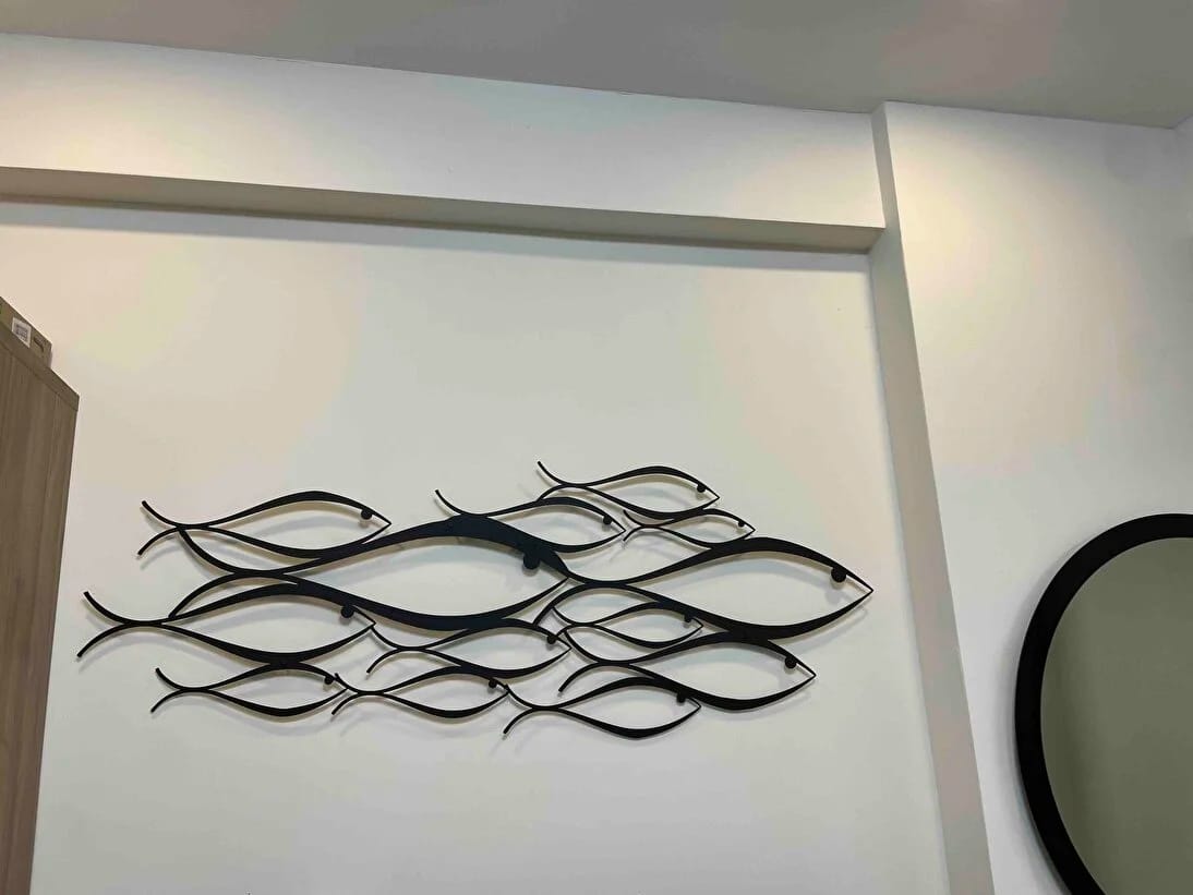 Customer photo review of School Of Fish Metal Duvar Dekoru
