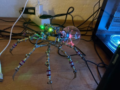 Customer photo review of Plasma Spider Model Kit – Cyberpunk 3D Metal Puzzle