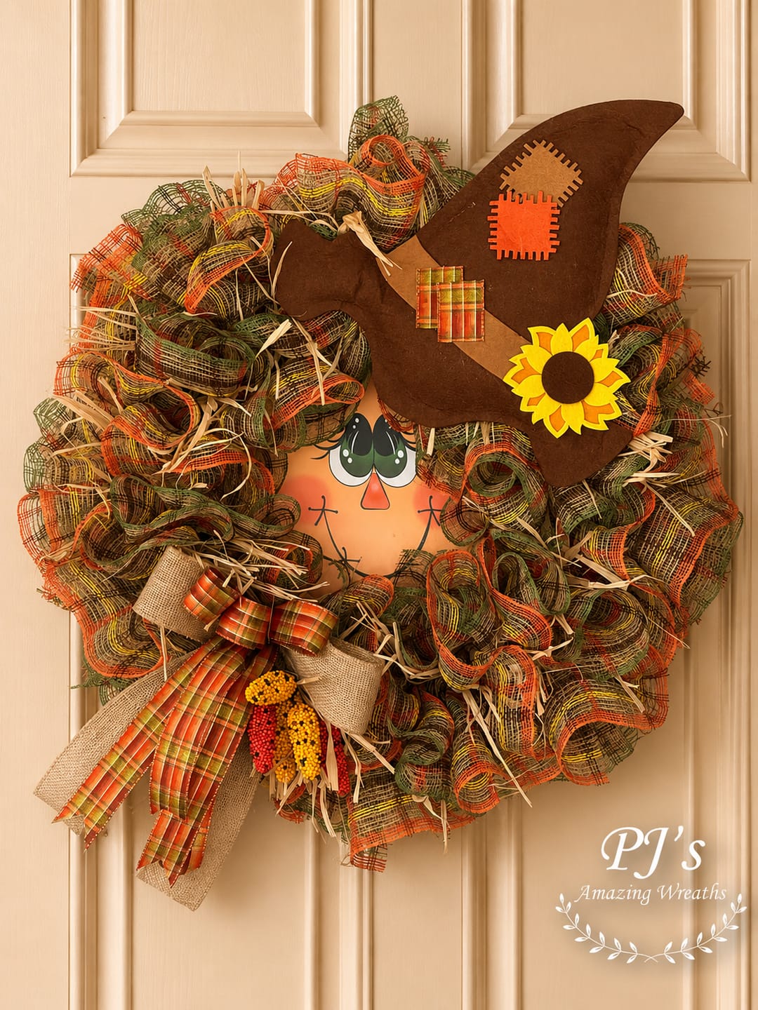 Customer photo review of Vinyl Decal | Scarecrow Face | Halloween | Autumn | Fall, 10.5" Vinyl Round