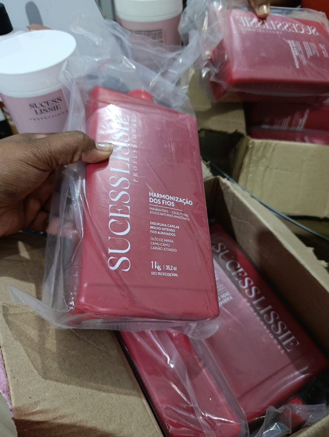 Customer photo review of “Harmonização dos Fios 1 KG — Progressiva Sem Formol com Envio Imediato”