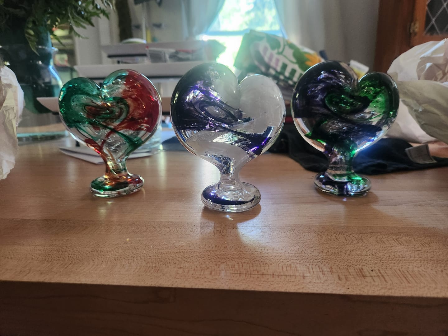 Customer photo review of Glass Heart with Cremation Ash - Standing